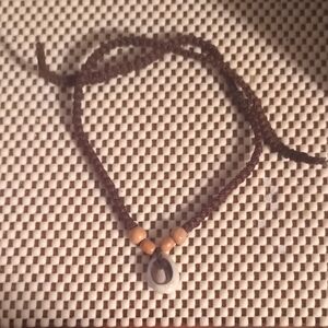 5 For $15 Brown and Tan Wood Beaded Shell Necklace